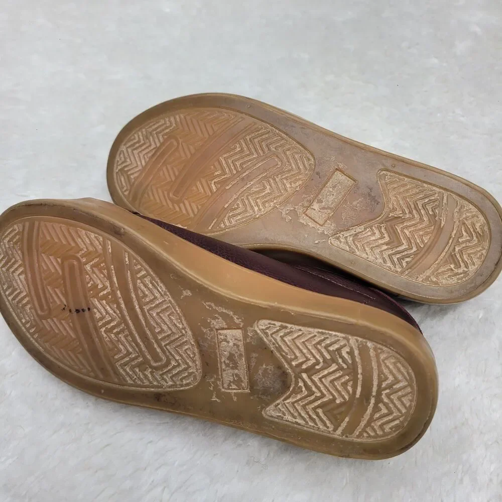 Gymboree Unisex Kids Old Skool Brown Maroon Faux Leather Shoes Size 13 Excellent